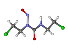 Ball-and-stick model of carmustine molecule