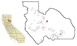 Location in Plumas County and the state of California