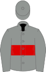 Grey, red hoop, grey cap