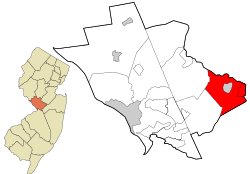 Location in Mercer County and the state of New Jersey.