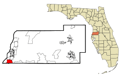 Location in Pasco County and the state of Florida