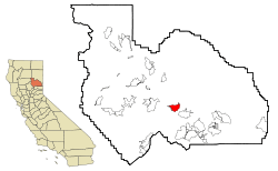 Location in Plumas County and the state of California