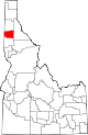 State map highlighting Benewah County