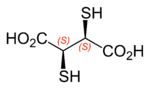 (2S,3S)-2,3-dimercaptosuccinic-acid-2D-skeletal-A-configurations-labelled.png