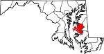 State map highlighting Talbot County