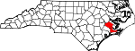 State map highlighting Craven County