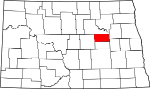 Map of North Dakota highlighting Eddy County