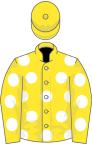 Yellow, white spots, yellow cap