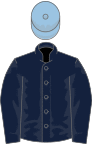 Dark blue, light blue cap
