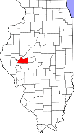 Cass County's location in Illinois