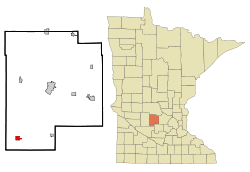 Location of Cosmos within Meeker County, Minnesota