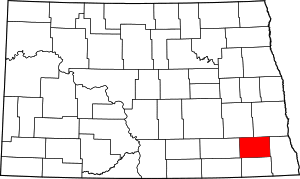 Map of North Dakota highlighting Ransom County