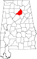 State map highlighting Blount County