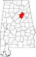 State map highlighting St. Clair County