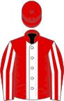 Red, white stripe, striped sleeves