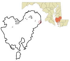 Location of Galestown, Maryland