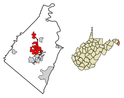 Location of Ranson in Jefferson County, West Virginia.