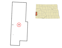 Location of Sentinel Butte, North Dakota