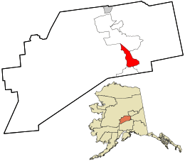 Location in Denali Borough and the state of Alaska.