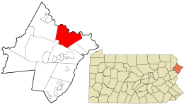 Location in Pike County and the state of Pennsylvania.