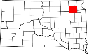 Map of South Dakota highlighting Day County