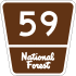 Forest Highway 59 marker