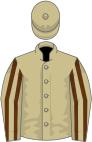 Beige, brown striped sleeves