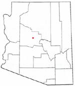 Location of Dewey–Humboldt in Yavapai County, Arizona