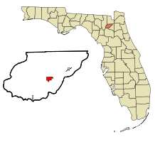 Location in Union County and the state of Florida