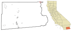 Location in Imperial County and the state of California