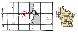 Location of Marathon City in Marathon County, Wisconsin.