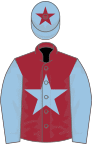 Maroon, white spots, sleeves and hoop on cap