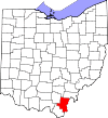 State map highlighting Gallia County