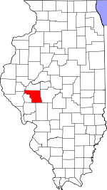 Map of Illinois highlighting Morgan County