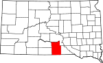 State map highlighting Tripp County
