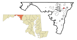 Location of Chewsville, Maryland