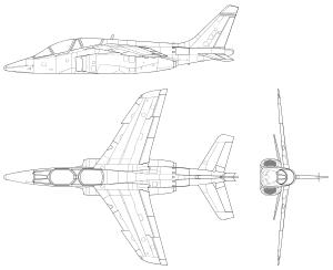 Orthographic projection of the Alpha Jet