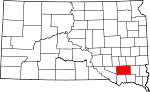 State map highlighting Hutchinson County