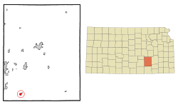 Location within Butler County and Kansas
