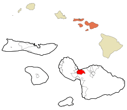 Location in Maui County and the state of Hawaii