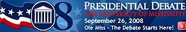 Logo of the 08 Presidential Debate University of Mississippi.jpg