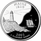 Maine quarter dollar coin