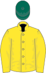 Yellow, dark green cap
