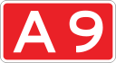 A9 motorway shield}}