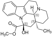 (+)-Vincamine Structural Formula V2.svg