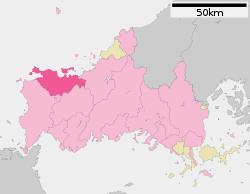 Location of Nagato in Yamaguchi Prefecture