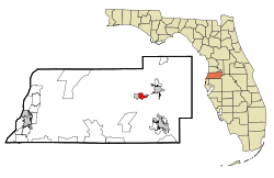 Location in Pasco County and the state of Florida