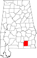 State map highlighting Coffee County