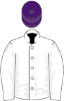 White, purple cap