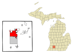 Location of Kalamazoo within Kalamazoo County, Michigan